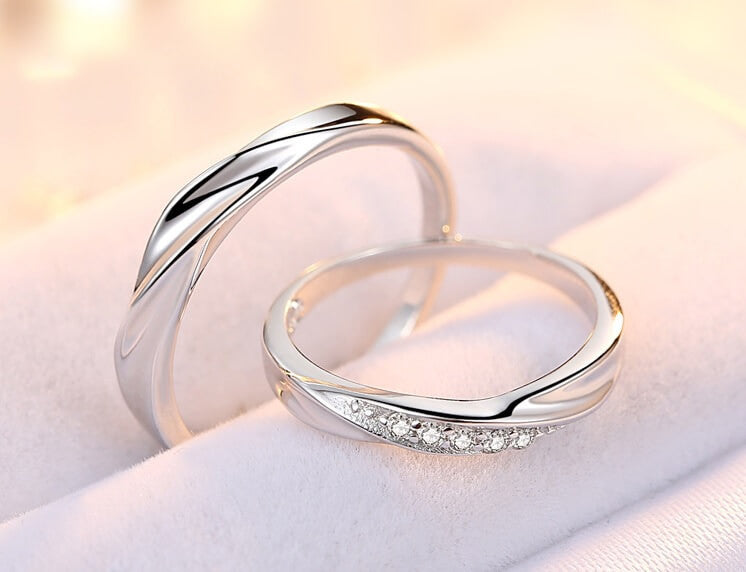 Intertwined Love Couple Rings