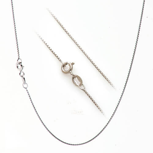 Jewelry Silver Authentic For Sale- Box Chain Necklace - Vivere Rosse