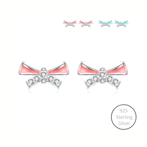 Blush Bow Stud Earrings