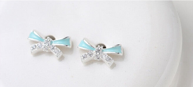 Blush Bow Stud Earrings