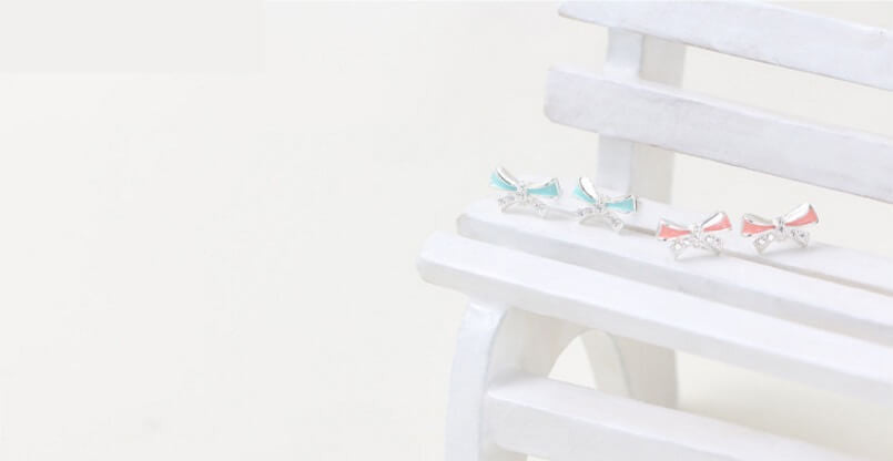 Blush Bow Stud Earrings