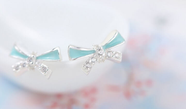 Blush Bow Stud Earrings