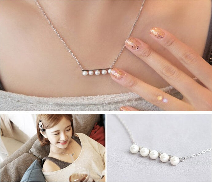 Pearly Bar Necklace