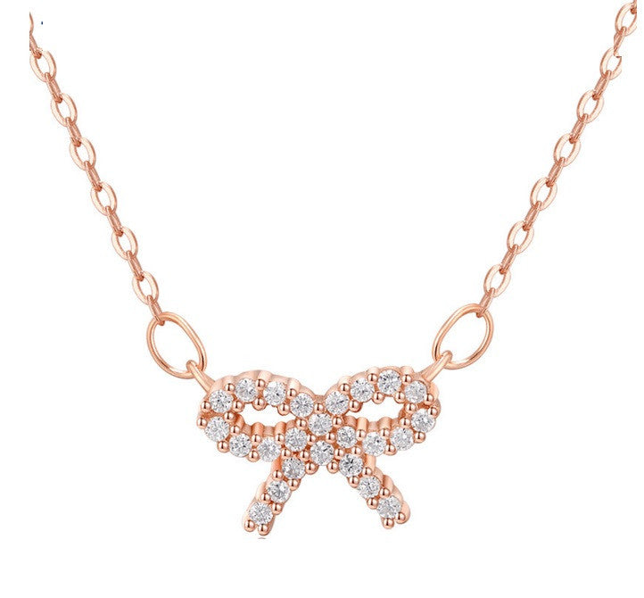 Sparkling Bow Necklace