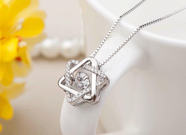 Star of David Dancing Stone Necklace