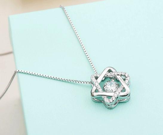 Star of David Dancing Stone Necklace