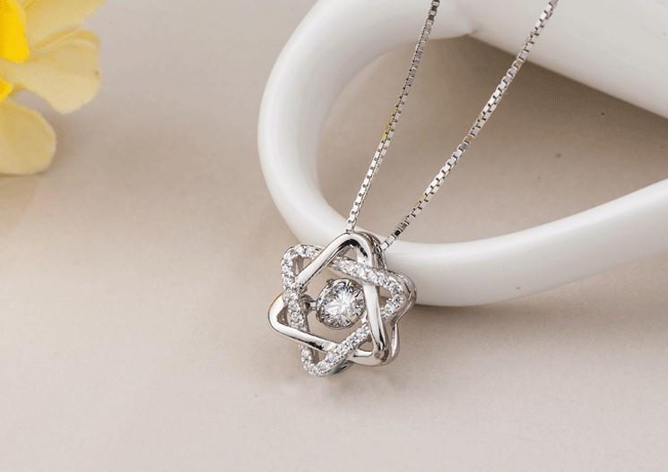 Star of David Dancing Stone Necklace