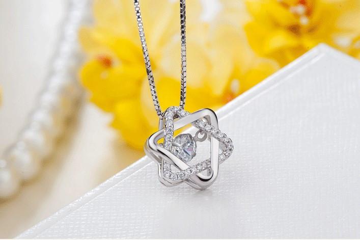 Star of David Dancing Stone Necklace