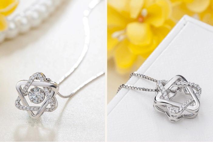 Star of David Dancing Stone Necklace