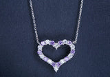 Dazzling Heart Necklace - Amethyst - VivereRosse