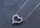 Dazzling Heart Necklace - Amethyst - VivereRosse