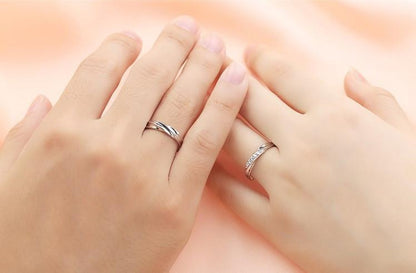 Intertwined Love Couple Rings