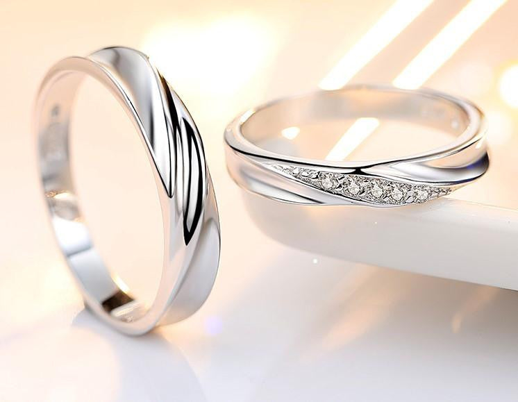 Intertwined Love Couple Rings