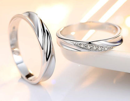 Intertwined Love Couple Rings