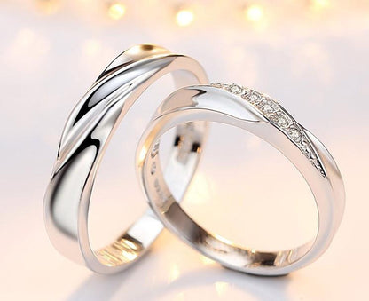 Intertwined Love Couple Rings