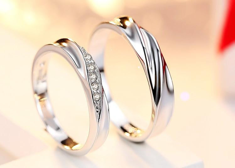 Intertwined Love Couple Rings