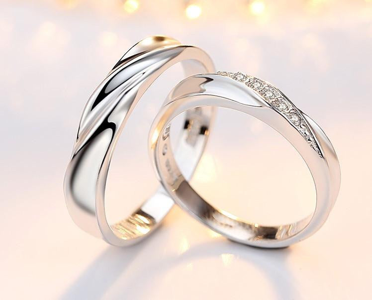 Intertwined Love Couple Rings