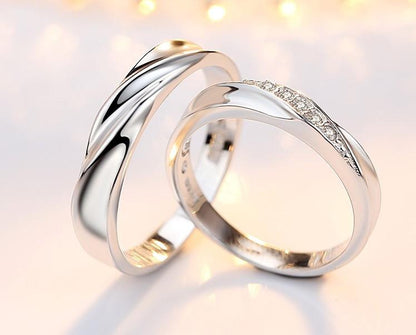 Intertwined Love Couple Rings