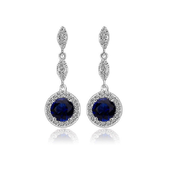 Monroe Link Earrings - Sapphire Blue