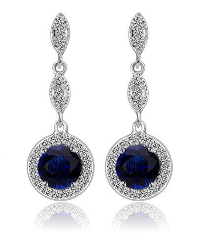 Monroe Link Earrings - Emerald Green