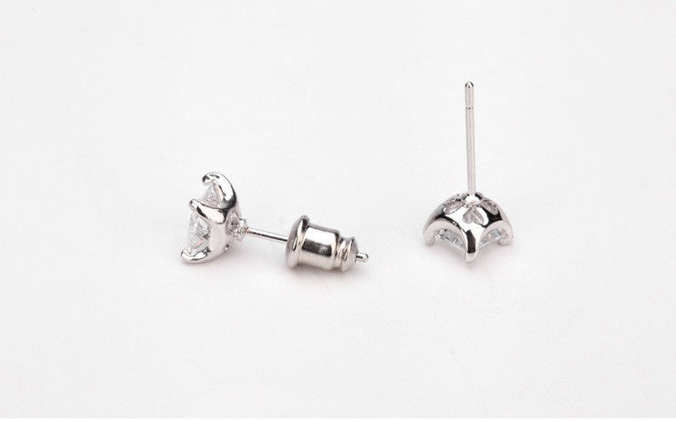 Square Solitaire Stud Earrings