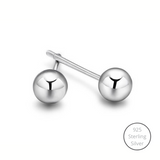 Basic Silver Ball Stud Earrings - 3 sizes