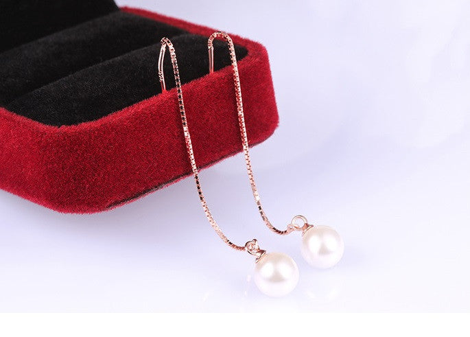 Luminous Pearl Drop Earrings - Silver