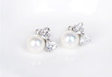 Pearly Bow Stud Earrings
