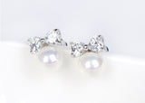 Pearly Bow Stud Earrings