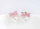 Pearly Bow Stud Earrings