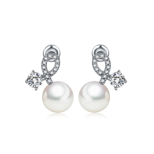 Twist of Fate Pearl Stud Earrings