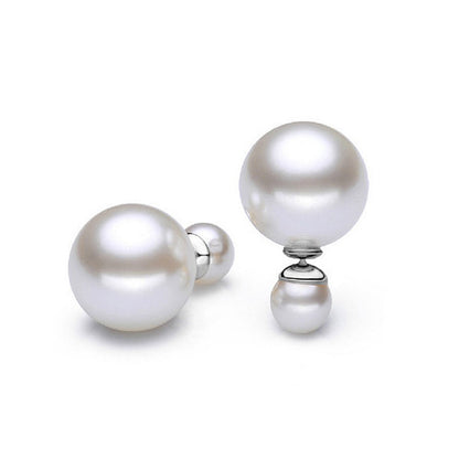 Double Pearl Stud Earrings