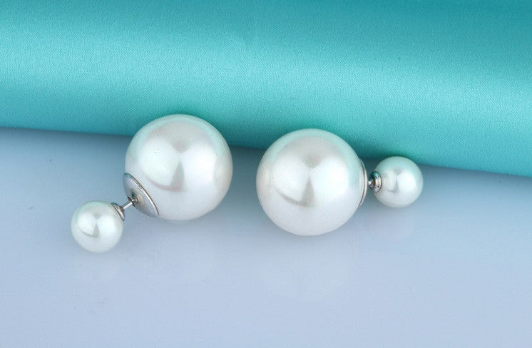 Double Pearl Stud Earrings - VivereRosse