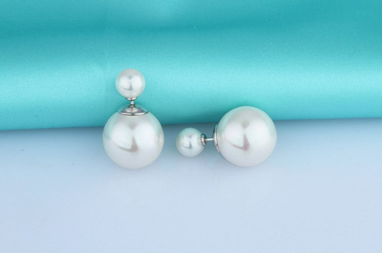 Double Pearl Stud Earrings - VivereRosse