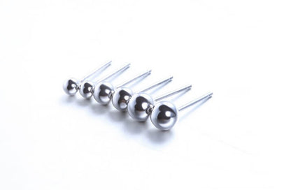Basic Silver Ball Stud Earrings - 3 sizes