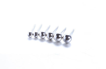 Basic Silver Ball Stud Earrings - 3 sizes