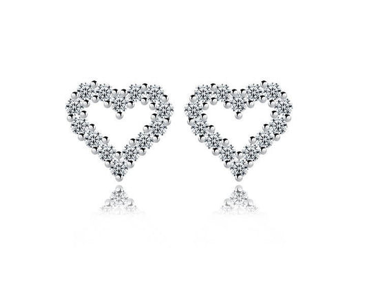 Dazzling Heart Stud Earrings