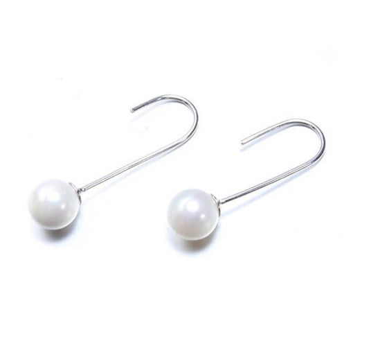 Precious Pearl Dangle Earrings - Silver