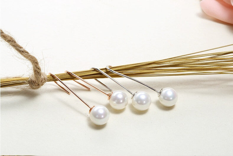 Precious Pearl Dangle Earrings - Silver