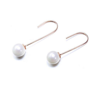 Precious Pearl Dangle Earrings - Rose Gold