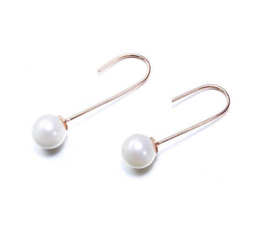 Precious Pearl Dangle Earrings - Rose Gold