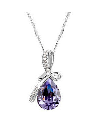 Ocean Tear Necklace - Amethyst - VivereRosse