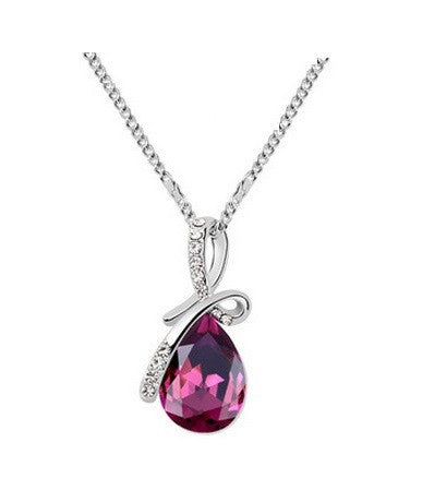 Ocean Tear Necklace - Fuchsia - VivereRosse