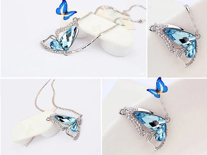 Butterfly Goddess Necklace - Aquamarine