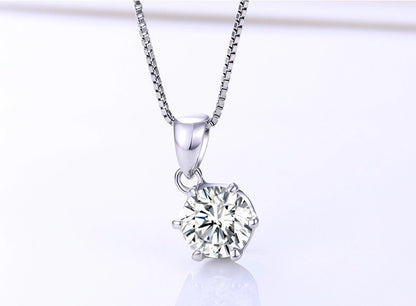 Classic Six Prong Solitaire Necklace - VivereRosse