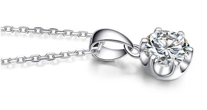 Classic Six Prong Solitaire Necklace - VivereRosse