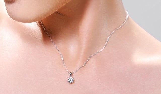 Classic Six Prong Solitaire Necklace