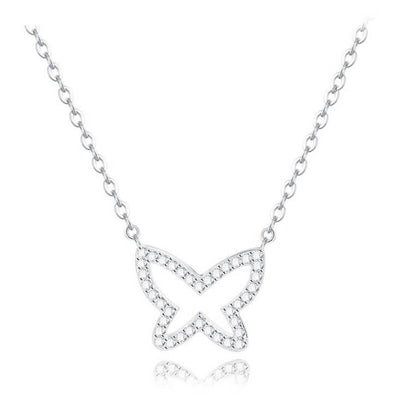 Glitter Fly Necklace - Silver