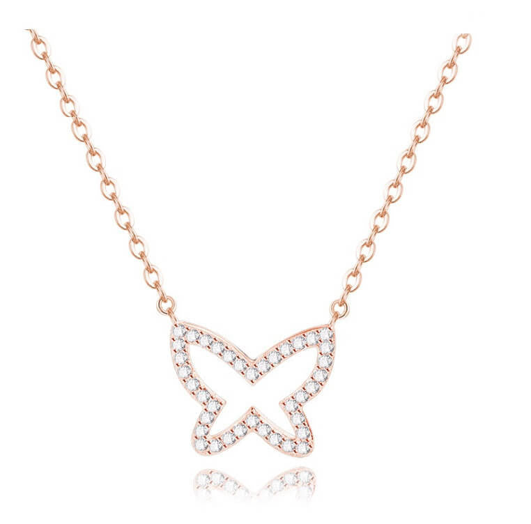 Glitter Fly Necklace - Silver