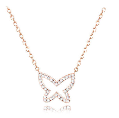 Glitter Fly Necklace - Silver